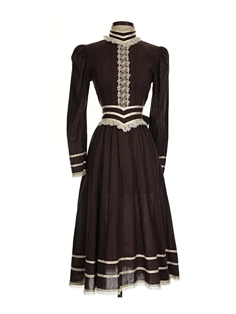 VTG Gunne Sax By Jessica San Francisco Prairie Brown Dress Size 9